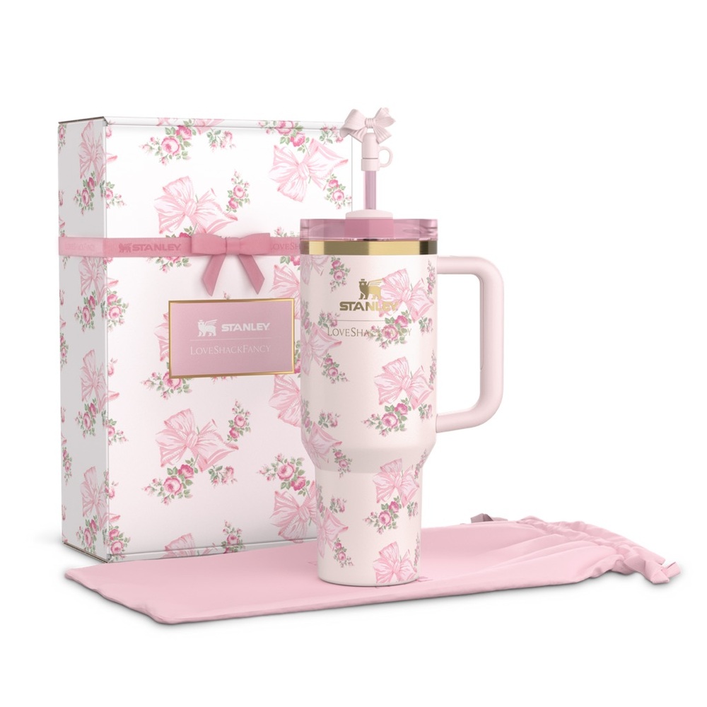 COPY - THE STANLEY X LOVESHACKFANCY HOLIDAY QUENCHER | 40 OZ | ROSA BEAUX PINK …